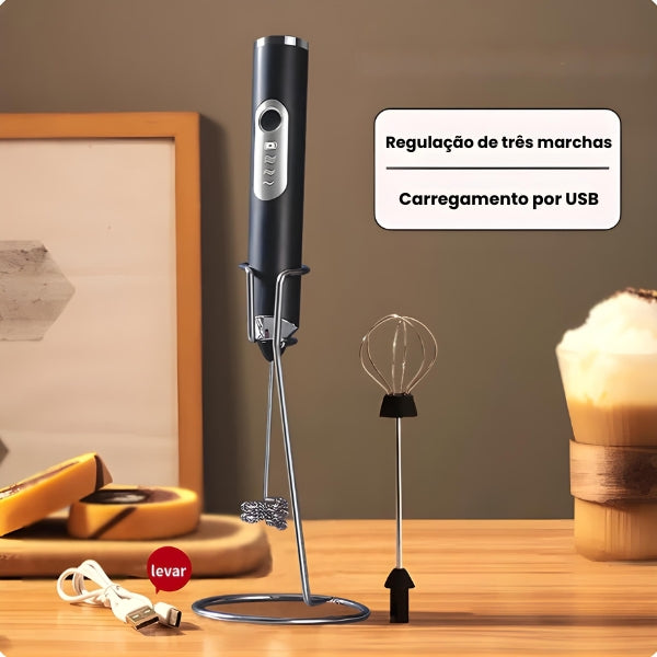 Misturador Mixer ElétrMini Batedor Elétrico – Café Cremoso, Portátil, Fácil de Limpar | Leite Café Portátil