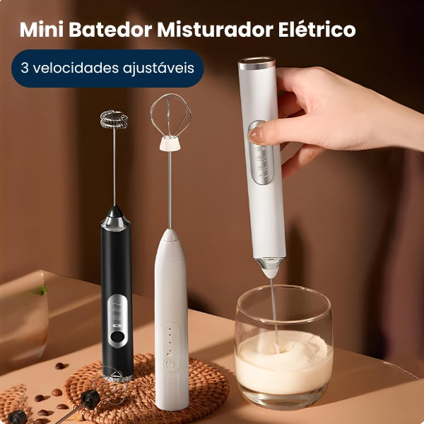 Misturador Mixer ElétrMini Batedor Elétrico – Café Cremoso, Portátil, Fácil de Limpar | Leite Café Portátil
