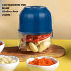 Processador Elétrico 300ml – Tritura em Segundos, Mais Praticidade e Segurança na Cozinha