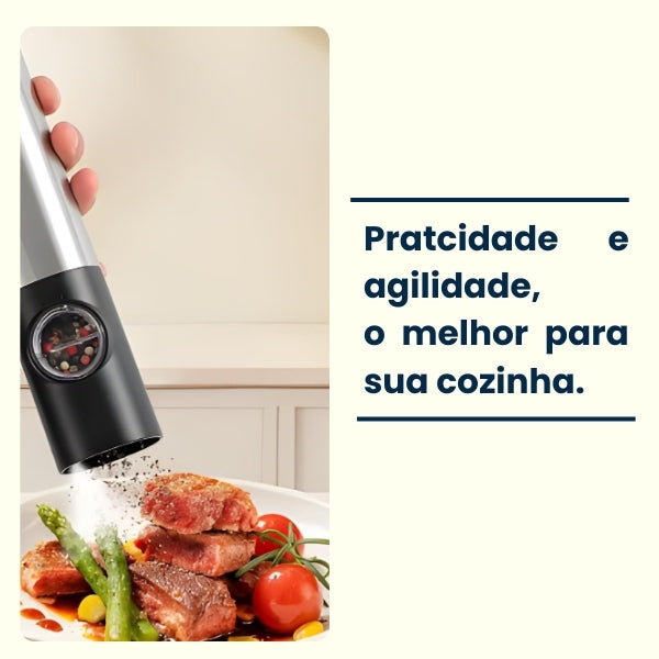Moedor Elétrico DuoGrind USB para Sal e Pimenta Gourmet