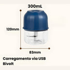 Processador Elétrico 300ml – Tritura em Segundos, Mais Praticidade e Segurança na Cozinha