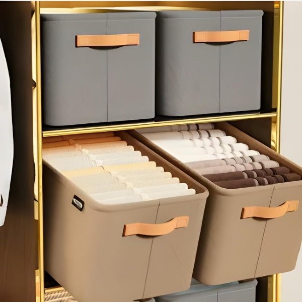 BoxFold Pro – Organizador de Roupas Dobrável com Alça