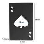 Abridor de garrafas portátil em inox, leve e resistente, perfeito para carregar na carteira ou no bolso.
