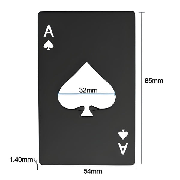 Abridor de garrafas portátil em inox, leve e resistente, perfeito para carregar na carteira ou no bolso.
