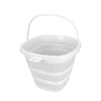 Balde Dobrável Nomanni FlexiBox 10L em silicone, ideal para camping, viagem e uso doméstico, leve e compacto para fácil transporte.