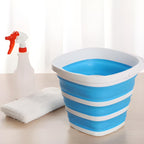 Balde dobrável de silicone multifuncional, perfeito para pesca, viagens, praia, acampamentos e uso diário em casa.
