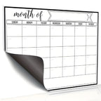 Calendário magnético mensal reutilizável para geladeira, ideal para organização de compromissos e rotina diária.
