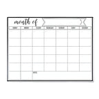 Calendário reutilizável magnético para organização mensal, fácil de escrever e apagar.

