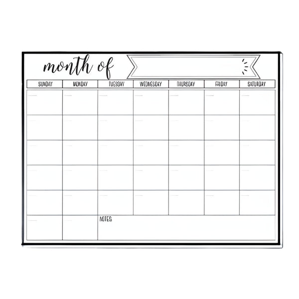 Calendário reutilizável magnético para organização mensal, fácil de escrever e apagar.
