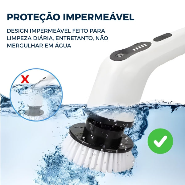 Descubra a Escova Elétrica Nomanni 9 em 1 com múltiplas cabeças para limpeza profunda de pisos, azulejos e superfícies.