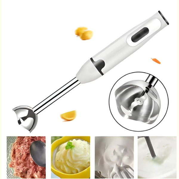 Design ergonômico do punho do Mixer Nomanni, facilitando o controle e garantindo conforto durante o preparo de receitas rápidas.