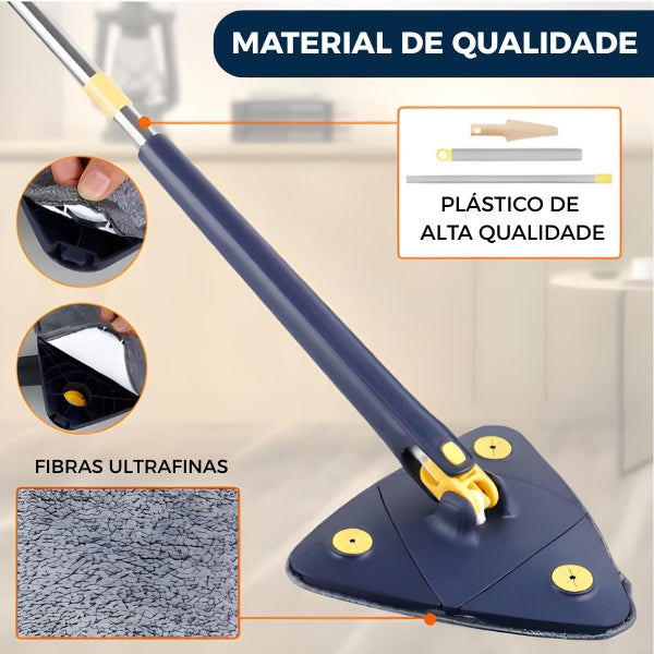 Design giratório 360° do Esfregão Spin360 Nomanni proporciona movimentos ágeis para uma limpeza rápida e sem esforço.