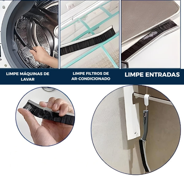Escova MultiClean Pro perfeita para remover resíduos e gordura em pias e superfícies da cozinha, garantindo higiene total.