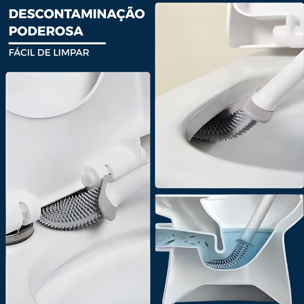 Escova de vaso sanitário Nomanni com alça longa e ergonômica, proporcionando conforto, praticidade e limpeza eficiente no dia a dia.