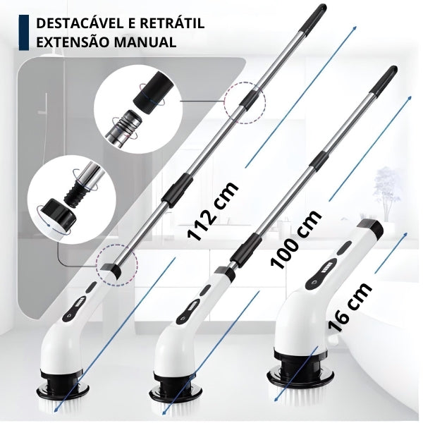 Escova elétrica SpinBrush Nomanni que remove sujeira difícil e resíduos, garantindo limpeza profunda e rápida."