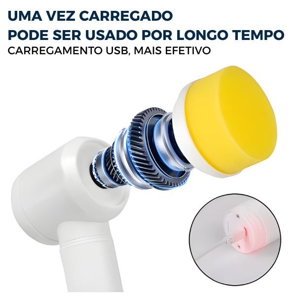 Escova elétrica sem fio recarregável USB SpinBrush Nomanni garante praticidade e alto desempenho na limpeza doméstica.