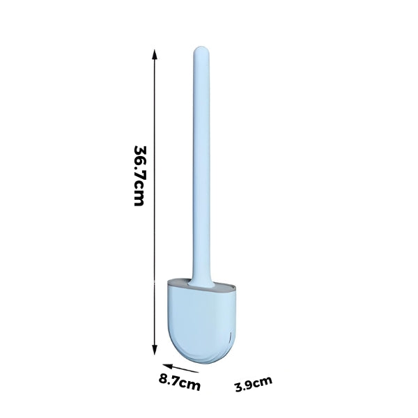 Escova sanitária SlimBrush Nomanni com cerdas flexíveis de silicone que não acumulam sujeira nem odores, garantindo banheiro limpo e higiênico.