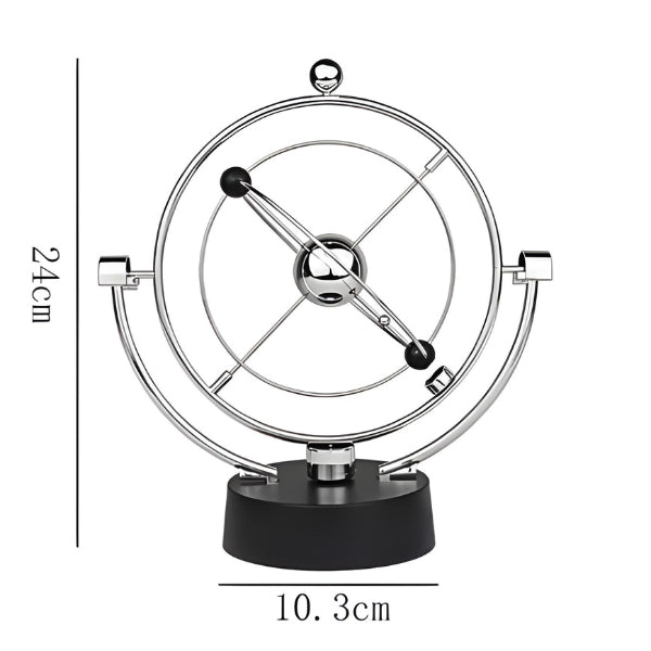 Escultura cinética decorativa AstroZen Nomanni para mesa ou estante, ideal para compor ambientes sofisticados com estética minimalista.