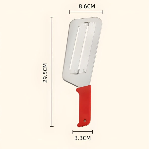 Fatiador compacto e leve, perfeito para otimizar espaço na cozinha sem perder eficiência.