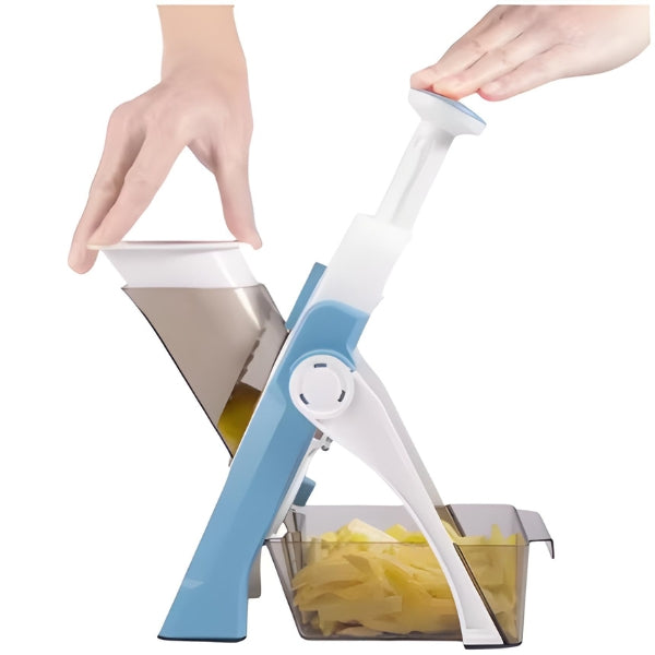 Inspire-se com o Cortador Nomanni SharpSlice Ajustável 4 em 1, perfeito para preparar legumes frescos e saudáveis de forma rápida e segura.