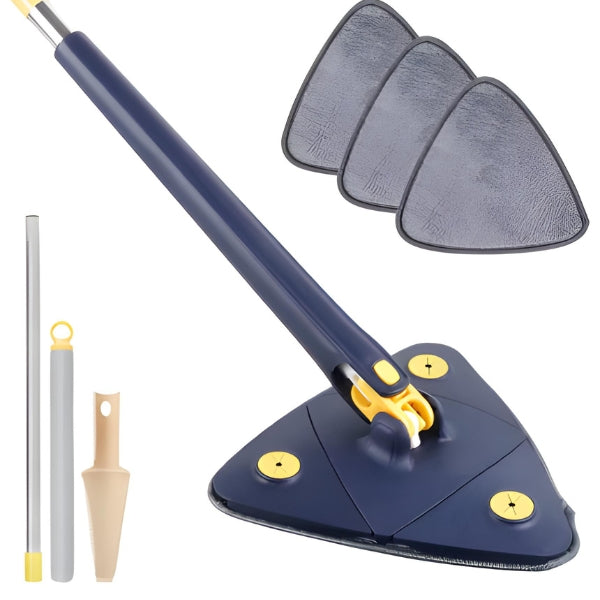 Kit Esfregão Triangular Spin360 Nomanni com 5 panos reutilizáveis, solução prática e sustentável para limpeza diária.