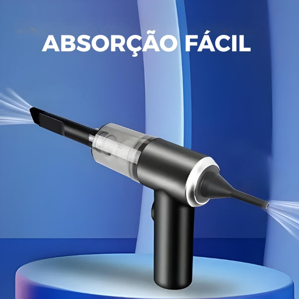 Leve e recarregável, o Aspirador Portátil CycloneJet é fácil de transportar e usar em qualquer lugar, sempre à mão.