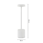 Luminária de mesa sem fio com bateria recarregável, oferecendo liberdade de uso e organização visual sem fios aparentes.