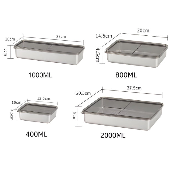 MaxSteel FreshBox pote inox hermético para armazenamento prático – fácil de limpar e reutilizável.