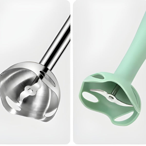 Mixer portátil Nomanni em uso preparando um smoothie saudável, destacando o design ergonômico e o fácil manuseio na cozinha.