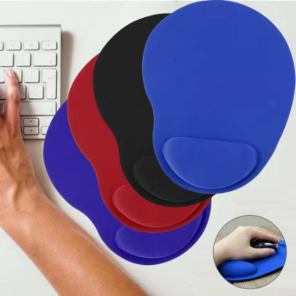 Mouse pad ergonômico WristComfort Nomanni com apoio para pulso, base antiderrapante e material confortável ideal para uso prolongado no computador.
