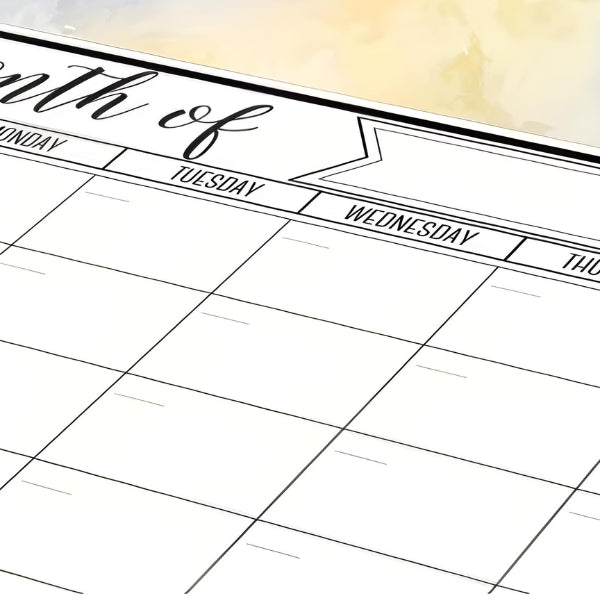 Organizador mensal magnético reutilizável, solução prática para manter a rotina sempre visível.
