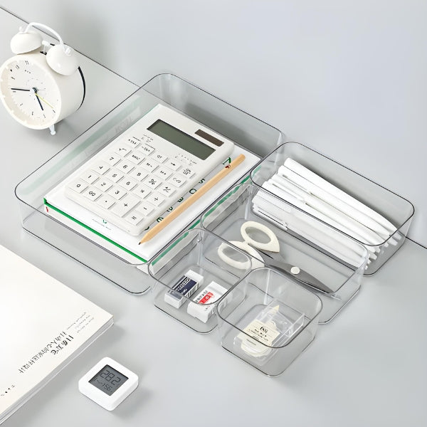 Organizador multiuso funcional em diversos ambientes: use na cozinha, banheiro ou home office para manter tudo em ordem.

