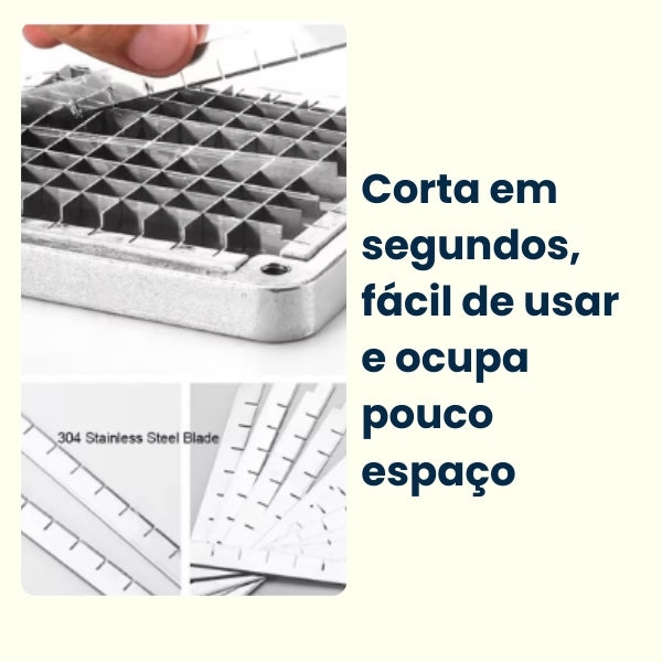 CortaFácil Inox Pro – Kit 3 Lâminas para Batata e Legumes