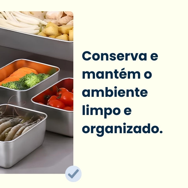 SteelBox Fresh – Potes Inox com Tampa Hermética