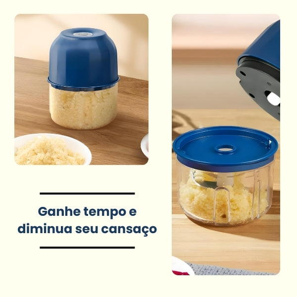 Processador Elétrico 300ml – Tritura em Segundos, Mais Praticidade e Segurança na Cozinha