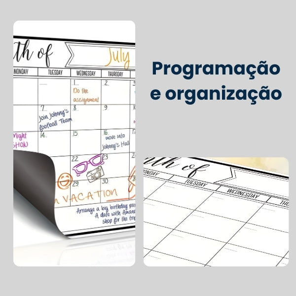 Calendário Magnético Mensal Reutilizável