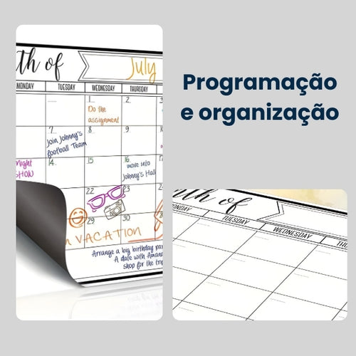Calendário Magnético Mensal Reutilizável