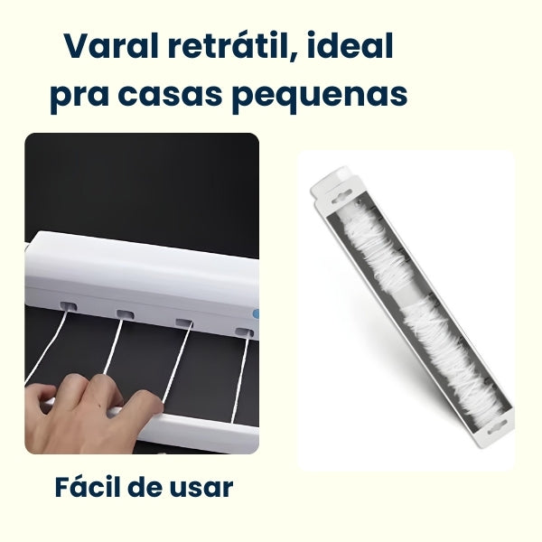 Varal Retrátil WallDry Nomanni 4 Linhas Invisível