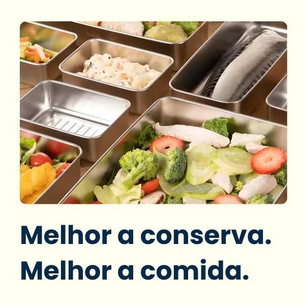 MaxSteel FreshBox – Pote Inox Retangular com Tampa