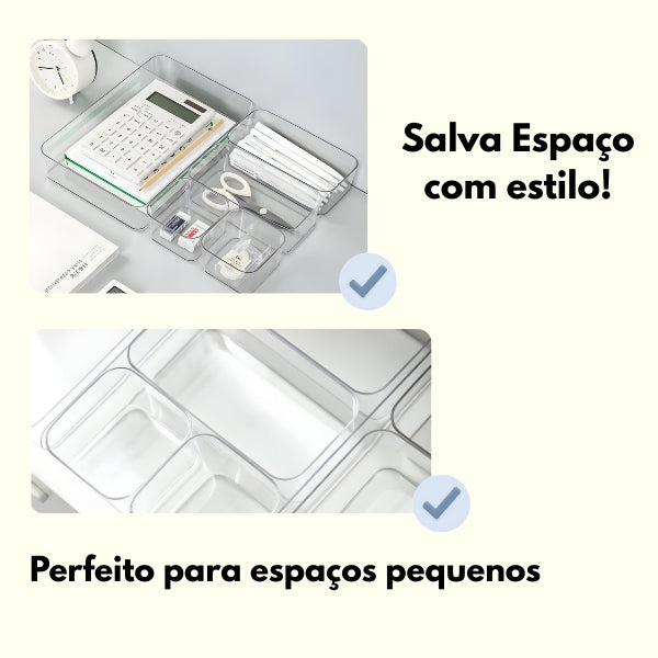 Organizador ClearBox Multiuso para Gavetas e Bancadas