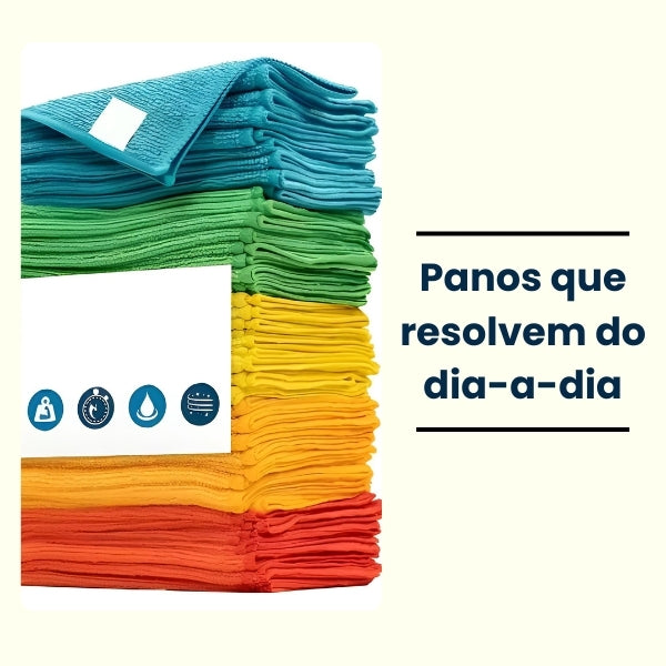 Panos de Microfibra ColorFlex Nomanni Absorventes Multiuso