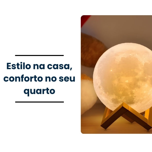 Luminária Lua 3D LunarGlow Nomanni LED Recarregável