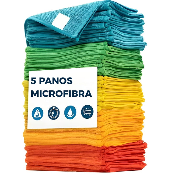 Panos de Microfibra ColorFlex Nomanni – kit colorido, reutilizável e absorvente para uma limpeza prática e eficiente em toda a casa.