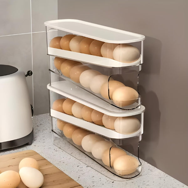 Porta-Ovos RollMax com estrutura reforçada e acabamento prático para limpeza rápida e eficiente, garantindo higiene e segurança.