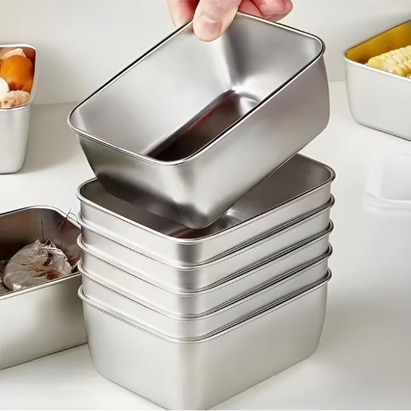 Pote de aço inoxidável SteelBox Fresh com acabamento resistente, durável e livre de odores. Armazenamento seguro para o dia a dia.