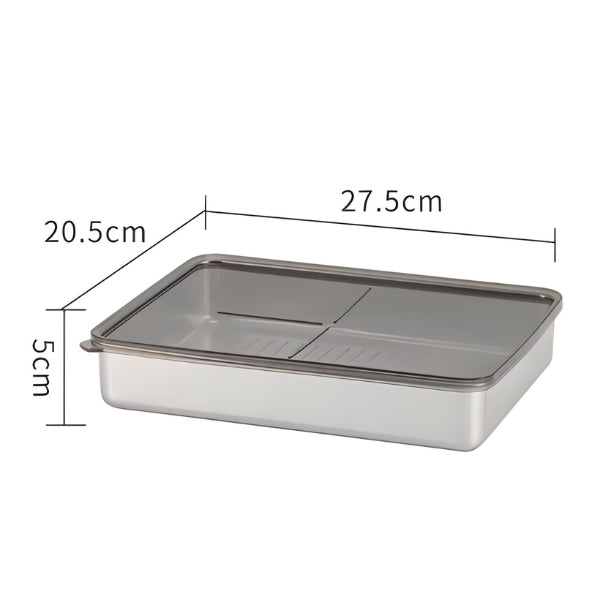 Pote inox retangular MaxSteel FreshBox com tampa – solução prática e sustentável para armazenamento doméstico.