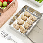 Pote inox retangular MaxSteel FreshBox com tampa vedante – ideal para manter a cozinha organizada e alimentos protegidos.