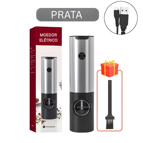 Sistema de ajuste de espessura do DuoGrind com 5 níveis de moagem para sal e pimenta