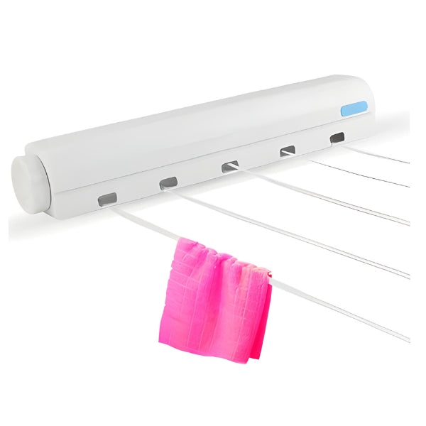 Sistema de varal invisível 4 linhas WallDry Nomanni, solução prática e discreta para secagem eficiente de roupas em ambientes internos e externos.
