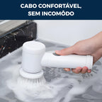 SpinBrush Nomanni 9 em 1: escova elétrica multifuncional para limpeza completa de rejuntes, cantos, vidros e superfícies.